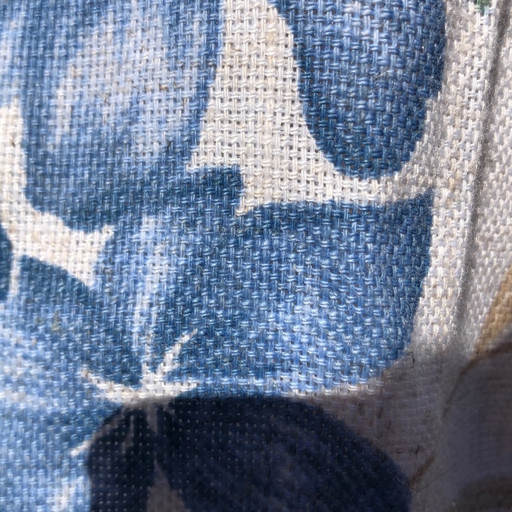 Vintage Floral Print Blazer / Cream & Blue/ Linen - Picture 6 of 11